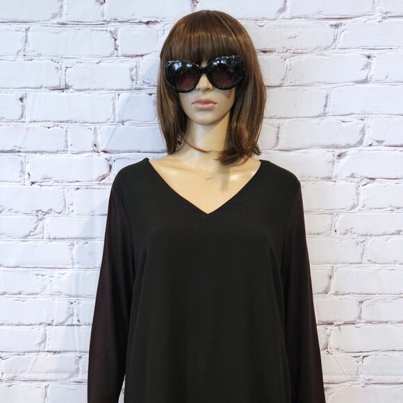 MICHAEL KORS - Black pullover v-neck tunic top - Picture 3 of 7